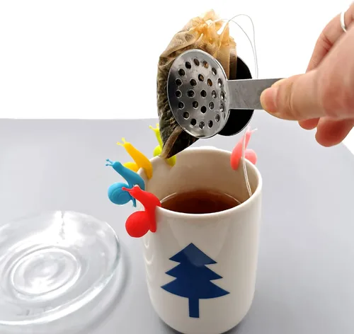 Miniatura 2 de SNAIL GARDEN 300 bolsas de filtro de té, infusor de té para té de hojas sueltas con 1 pinza para bolsa de té y 5 soportes para bolsas de té, papel