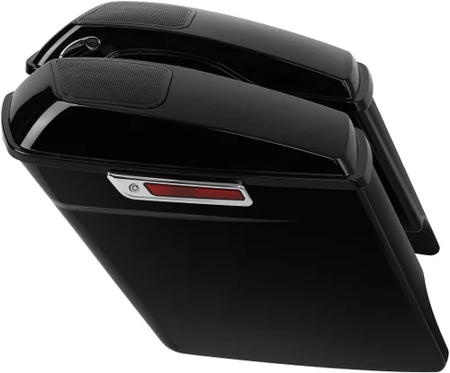 Miniatura 2 de TCT-MOTORPARTS - Alforjas extendidas de 5 pulgadas con tapas de bocina de 6 x 9 pulgadas para Harley 2014-2024 Touring Road King Street Electra