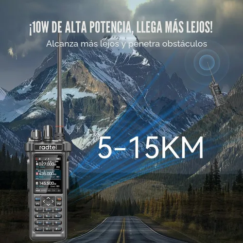 Miniatura 3 de Radtel RT-950 PRO Radio Ham TX GPS/APRS, Walkie Talkie de Largo Alcance de 10W de Mano Radio Bidireccional, RX AM/FM/CB/SW/MW/LW, Programación por