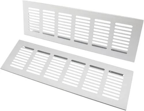 2 PCS Rejilla de Ventilación, TTZEZE Rejilla de Ventilación de Aleación de Aluminio Resistente Rectangular de Metal con Listones Cubierta para