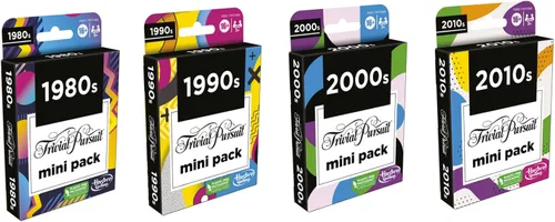 Miniatura 3 de Hasbro Games Trivial Pursuit Mini Packs Multipack, divertidas preguntas de trivia para adultos y adolescentes a partir de 16 años, incluye 4