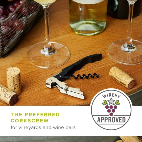 Miniatura 3 de True Truetap - Sacacorchos de camarero con doble bisagra abridor de vinos, abridor de botellas de vino de acero inoxidable con cortador de papel