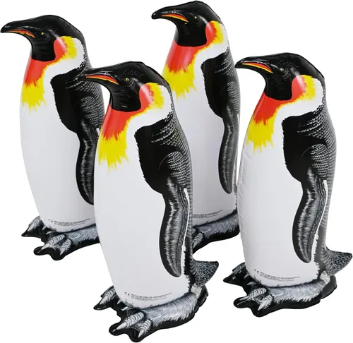 Jet Creations Inflatable Aquatic Animal 4pc Pack: Shark, Dolphin, Goldfish, Starfish, Crab, Penguin. 20+ inch Long. Pool Toys, Photo Prop, Theme