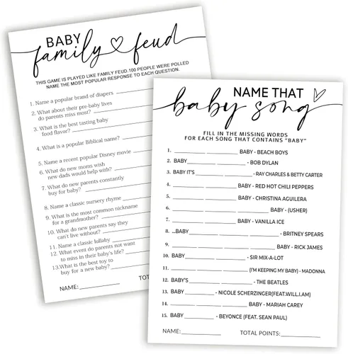 Miniatura 7 de Juegos de baby shower, predicciones de bebé de 5 x 7 pulgadas y tarjetas de consejos para niños o niñas, suministros de decoración de fiesta