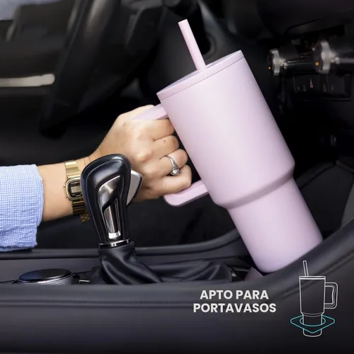 Miniatura 3 de Simple Modern Vaso Trek de 40 oz con Asa y Tapa con Pajilla Vaso de Viaje Aislado de Acero Inoxidable Apto para Portavasos Slumberland