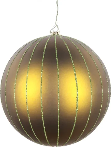 Miniatura 4 de Vickerman Adorno navideño de bola de avena mate con purpurina de 5 pulgadas. Incluye 4 piezas por bolsa.