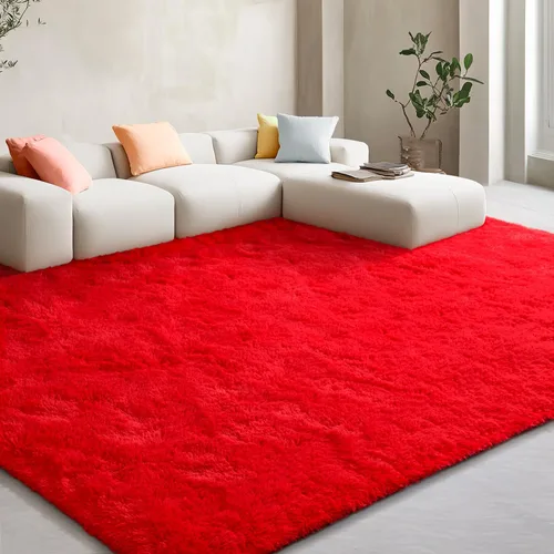 Miniatura 141 de EVOIONOS - Alfombra redonda gris para dormitorio, 5x5 pies; alfombras circulares suaves y esponjosas para sala de estar, alfombras de felpa peludas