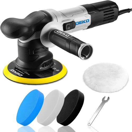 Miniatura 7 de DEKOPRO Pulidora de Buffer para Automóvil, Pulidora Orbital de Buffer de Doble Acción de 6 Pulgadas, 6 Velocidades Variables 1800-5500OPM, Kit