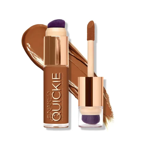Miniatura 16 de Urban Decay Quickie Corrector impermeable de cobertura completa 24 horas, acabado mate natural, vitamina E hidratante, cepillo de pulido de doble