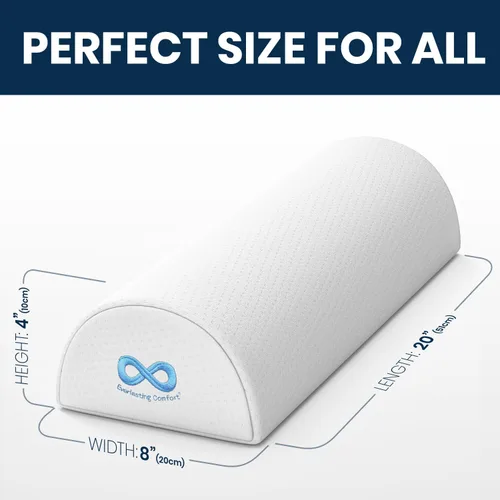 Miniatura 4 de Everlasting Comfort - Almohada debajo de la rodilla para dormir de espalda - Almohada de espuma viscoelástica en forma de media luna para el dolor