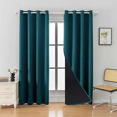 Miniatura 18 de Anytime Juego de 2 paneles de cortinas 100% opacas, con aislamiento térmico para dormitorio, paneles de sombreado completo