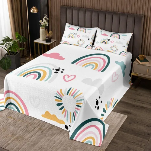 Miniatura 9 de Feelyou Colcha acolchada de diseño de dibujos animados para niños, equipamiento para niños, camiones, juego de colcha transpirable, diseño