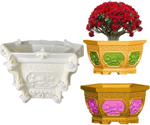 Miniatura 10 de Molde para Maceta de Hormigón EAIVENY - Molde Grande para Maceta de Flores para Decoración de Jardín, 7.48 * 7.48 * 8.66 Pulgadas