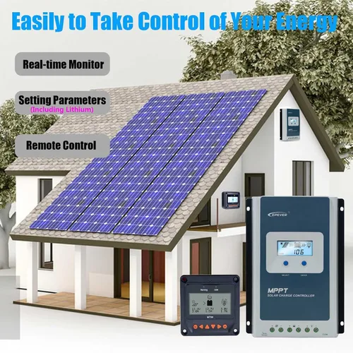 Miniatura 5 de EPEVER - Controlador de carga solar MPPT de 40 A, 98 % de alta eficiencia con pantalla remota MT50 de 12 V/24 V, auto para sistemas marinos