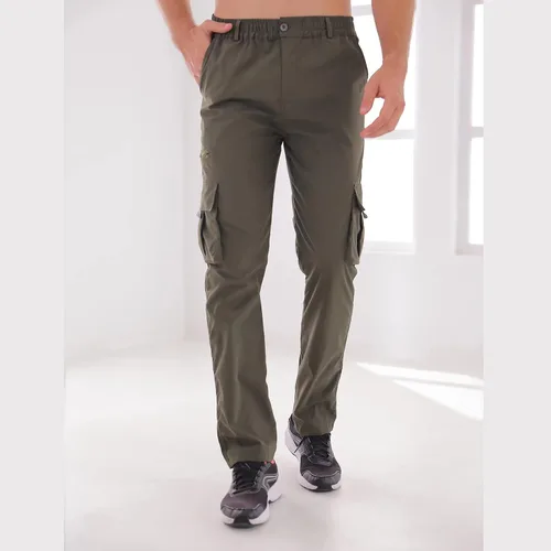 Miniatura 4 de Pantalones de carga para hombre, ligeros, tácticos, para senderismo, ajuste clásico, múltiples bolsillos