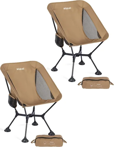 Miniatura 13 de WildCall Silla de camping plegable ligera con marco de configuración rápida, silla de playa compacta para mochileros con pies antideslizantes