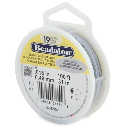 Miniatura 30 de Beadalon Alambre de cuerda de cuentas de acero inoxidable de 19 hebras, 0.018 pulgadas / 0.018 in, bronce, 100 pies / 101.7 ft