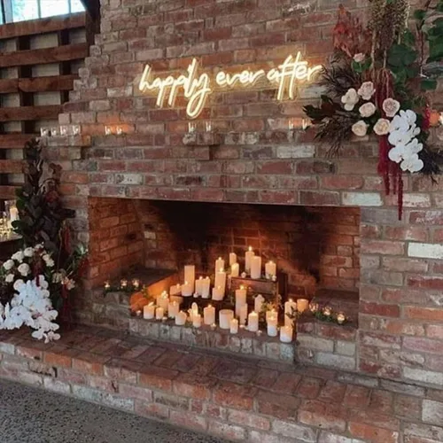 Miniatura 5 de Letrero de neón con texto en inglés "Happily Ever After", letrero de neón personalizado, decoración hecha a mano, para colgar en la pared, letrero