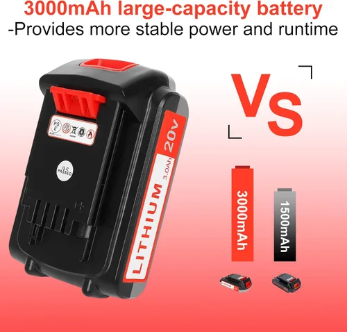 Miniatura 4 de Totoplus Batería de repuesto para Black and Decker: Baterías de 3.0Ah 20 voltios compatibles con herramientas eléctricas inalámbricas LBXR20