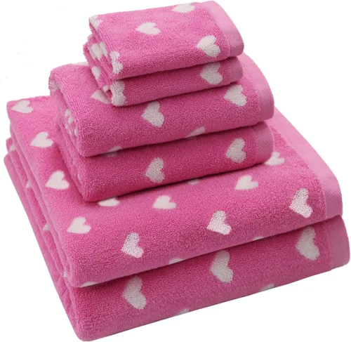 Miniatura 15 de ORIGINAL KIDS Juego de 6 toallas – Bath Time Sugar & Spice – 2 toallas, 2 toallas de mano y 2 paños – 100% algodón jacquard suave absorbente toalla