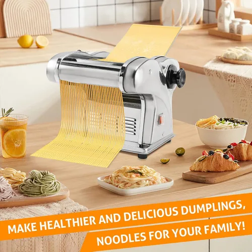 Miniatura 6 de Máquina Eléctrica para Hacer Pasta WICHEMI 3 EN 1 Rodillo de Masa para Espaguetis Prensa de Fideos de Acero Inoxidable 135W para Uso Familiar en 3