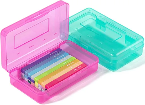 Miniatura 17 de Mr. Pen - Cajas de lápices transparentes, paquete de 6, 7.9 x 4.5 x 2.4 pulgadas, azul transparente, tapa hermética, organizador de cajas de lápices
