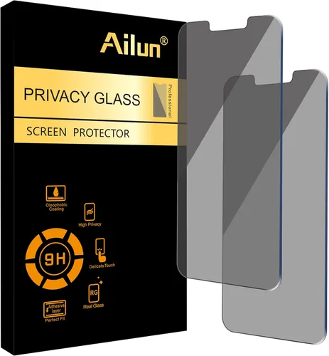 Miniatura 20 de Ailun Protector de pantalla de privacidad para iPhone 16e / iPhone 14 / iPhone 13 / iPhone 13 Pro [6.1 pulgadas] paquete de 2 fundas de vidrio