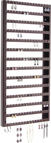 Angelynn's Luka - Organizador de aretes montado en la pared, solo para aretes pequeños, aretes colgantes de poste, estante colgante de Bronce frotado