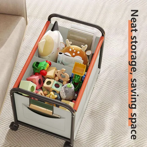 Miniatura 3 de Organizador de juguetes para niños con ruedas para dormitorios, salas de juguetes, salas de juegos, puede contener juguetes, libros, ropa