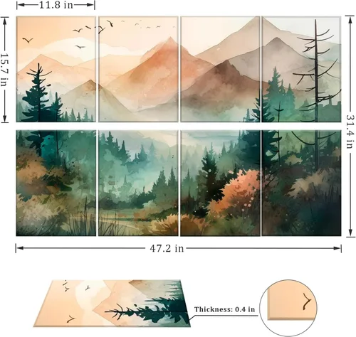 Miniatura 5 de Paquete de 8 paneles acústicos artísticos, paneles de pared insonorizados, paneles decorativos de amortiguación de sonido, paneles autoadhesivos