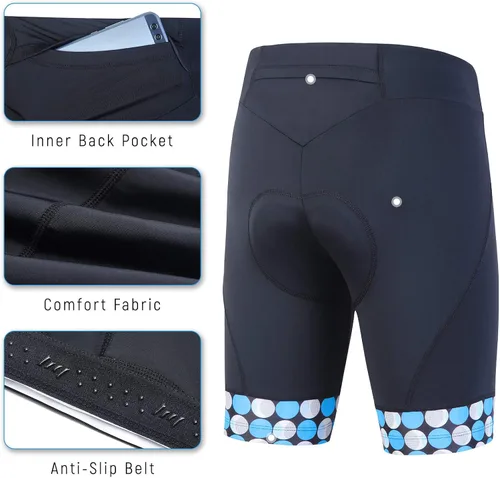 Miniatura 3 de Pantalones cortos de ciclismo para mujer con gel 4D con franja antideslizante cómodos