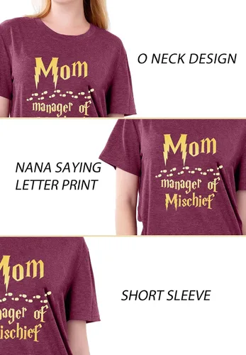 Miniatura 5 de Camiseta divertida para mujer con diseño de gerente de travesuras, camisa fantástica para mamá, camisa mágica de mago, para el día de la madre