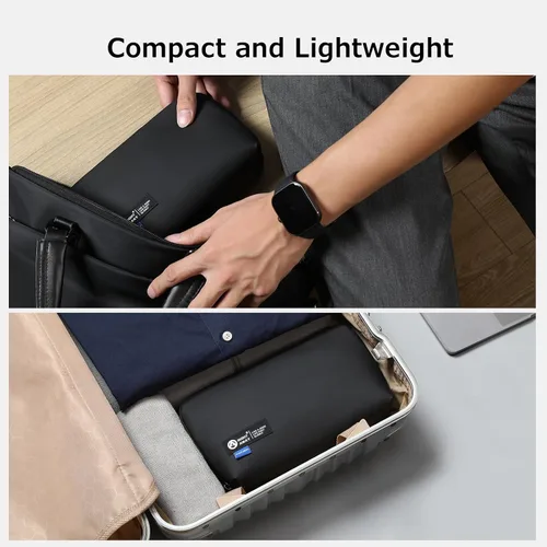 Miniatura 9 de RIGHT AWAY Bolsa de viaje para tecnología de viaje, funda impermeable para cables, organizador de electrónica, bolsa de almacenamiento para Negro