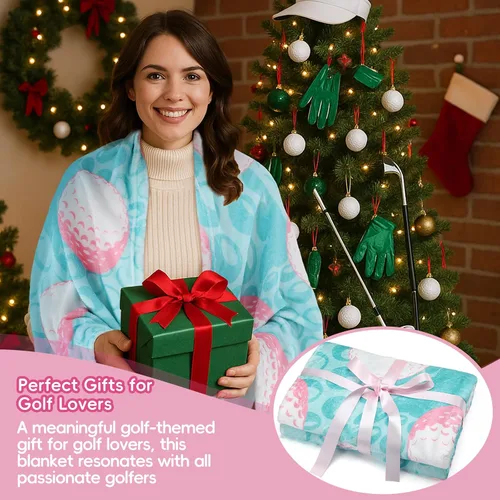 Miniatura 5 de Tegeme Manta de golf de 4 piezas, regalos para mujeres, accesorios divertidos de golf, regalos de franela suave para amantes del golf, jugadores