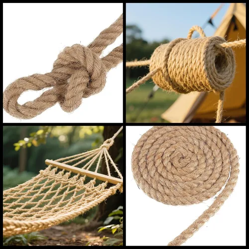 Miniatura 6 de JAPCHET Cuerda de yute natural de 164 pies x 0.394 in, cuerda de yute trenzado de 3/8 pulgadas, cuerda de arpillera fuerte para manualidades