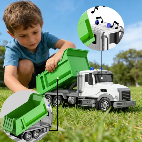 Miniatura 2 de Camión volquete grande de 14 pulgadas con sonidos para niños, juguetes para niños de 3 a 8 años, ideal para celebraciones de Navidad y cumpleaños