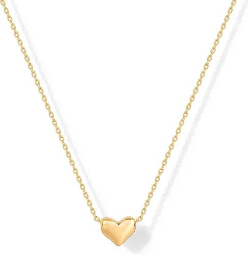 Miniatura 45 de PAVOI Collar de corazón chapado en oro de 14 quilates con circonita cúbica Bonitos collares con colgante de amor delicado para mujer