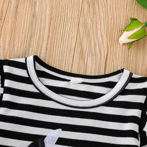 Miniatura 5 de AIMAOMI Toddler Girls Easter Outfits Rabbit Printed Striped T-shirt Tops Suspenders Skirts Girl Spring Outfit