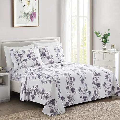 Miniatura 21 de Marina Decoration Ropa de cama ultra suave y sedosa con bolsillo profundo, rayón derivado de bambú para todas las estaciones, juego de sábanas de 6