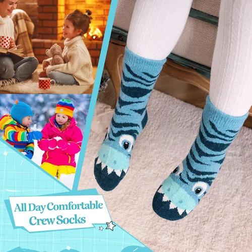 Miniatura 6 de Eocom 6 pares de calcetines de invierno cálidos de lana para niños y niñas