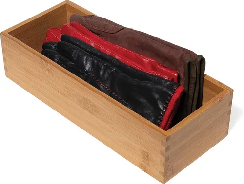 Miniatura 14 de Lipper International Caja de almacenamiento de madera de bambú para utensilios de cocina, maquillaje o suministros de oficina, 5 x 12 x 3 pulgadas
