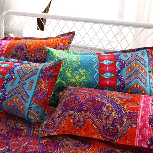 Miniatura 3 de WONGS BEDDING Juego de edredón bohemio tamaño Queen, juego de edredón alternativo bohemio reversible de microfibra ultrasuave, 3 piezas