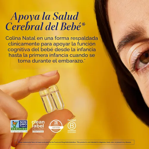 Miniatura 2 de Suplemento de Colina Ritual Natal, 550mg, Apoya la función cognitiva del bebé cuando se toma durante el embarazo y el contenido de colina