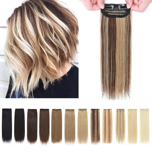 Miniatura 36 de SEGO 2 extensiones de cabello corto con clip de 4 pulgadas, 0.56 oz, 100% cabello humano para mujeres con cabello adelgazante que añade volumen