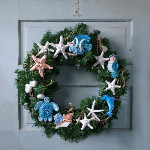 Miniatura 5 de Bucilla Kit de apliques de fieltro, kit de adornos navideños de 6 piezas, bajo el mar