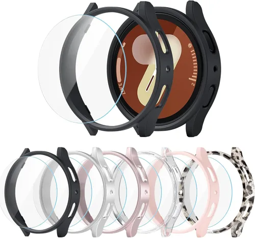 Miniatura 15 de [2+4] Paquete para Samsung Galaxy Watch FE/Galaxy Watch 5/Galaxy Watch 4 de 1.575 pulgadas, carcasa protectora de policarbonato duro + película
