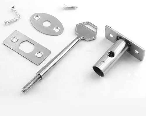 Miniatura 6 de Cerradura de embutir de acero inoxidable con tornillo para puerta, longitud de la llave: 4.13 pulgadas