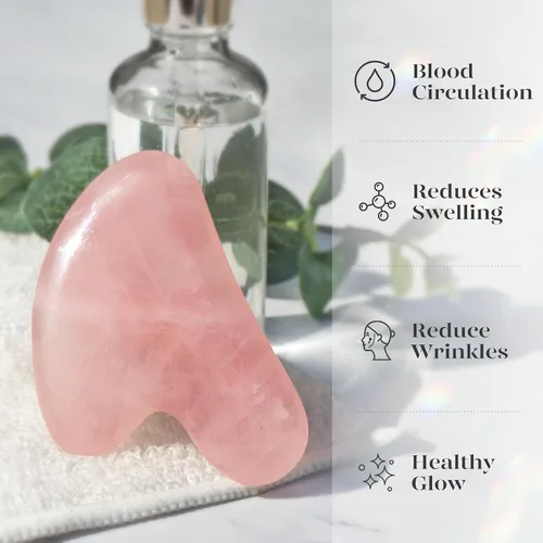 Miniatura 5 de BAIMEI IcyMe Gua Sha Herramienta facial para cuidado personal, herramienta de masaje para cara y cuerpo, alivia tensiones, reduce arrugas y Rosa