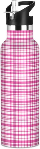 Miniatura 25 de Cartoon Lily White Double Wall Vacuum Insulated Bottles Water Bottles With Straws Leak-proof BPA-Free Leak Proof for Gym Sports