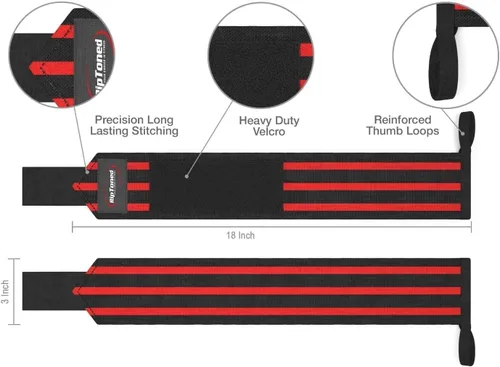 Miniatura 7 de Rip Toned Wrist Wraps & Lifting Straps Combo – Dynamic Duo Push & Pull Support for Weightlifting – Wrist Support Wraps + Padded Grip Straps for